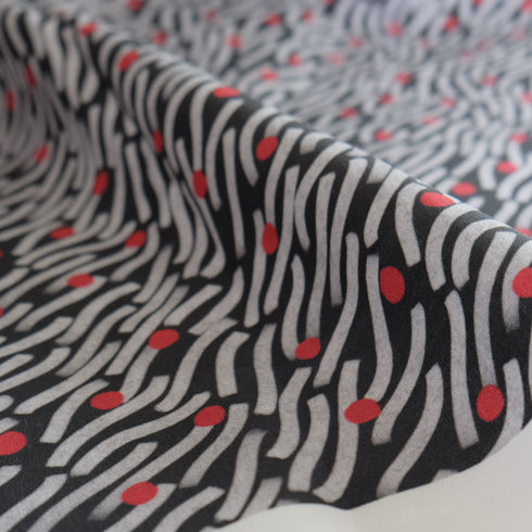 Red Dot Flow Black Cotton